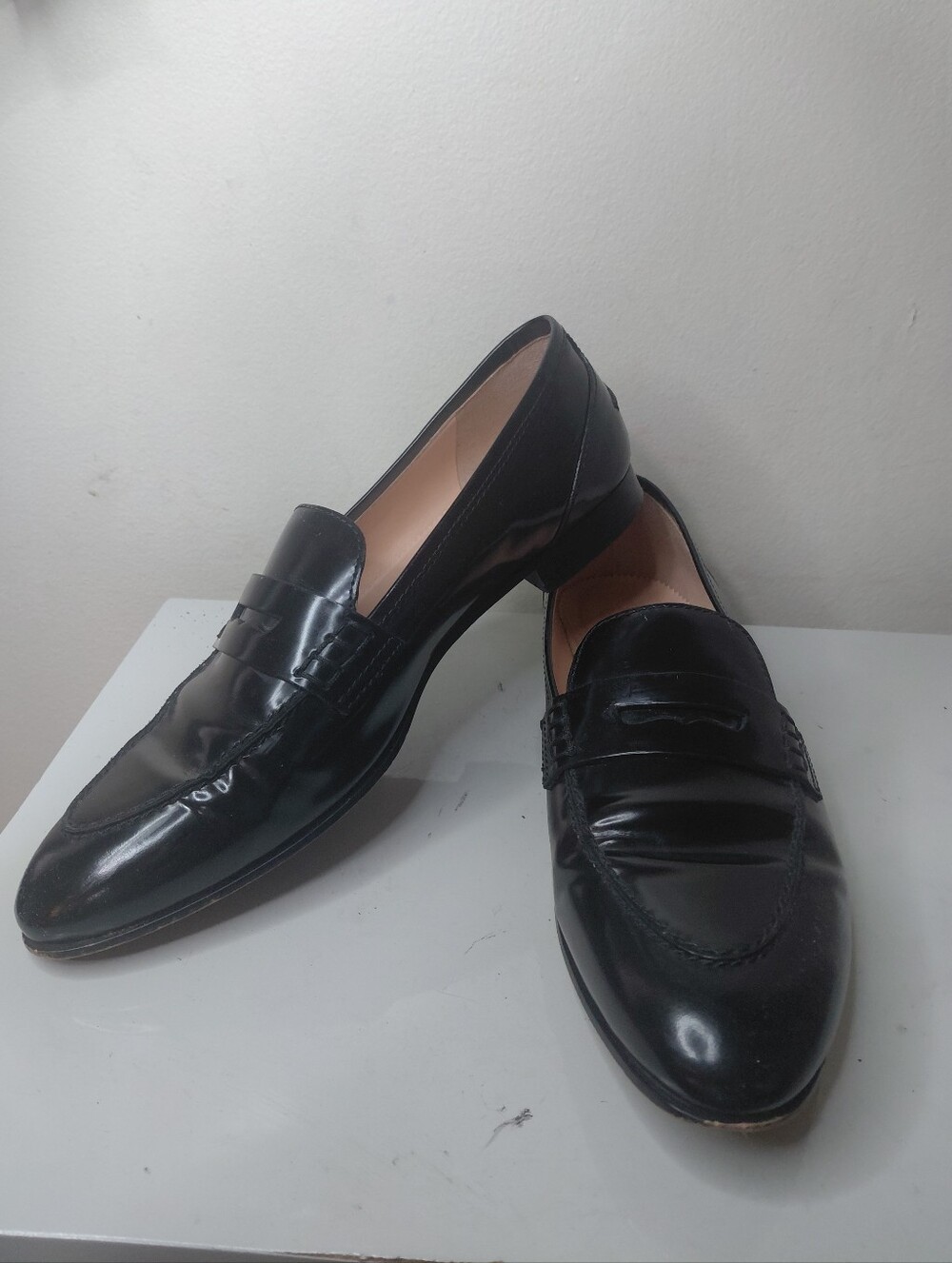 J. Crew Black Leather Penny Loafers Wonen's Size 9